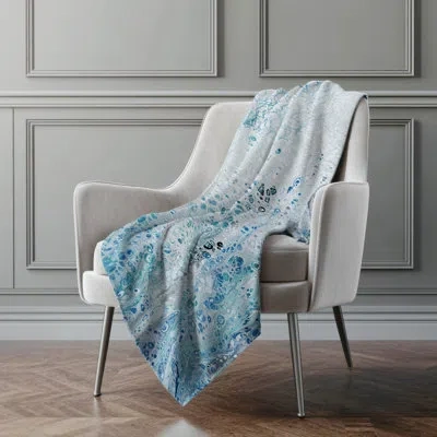 Addison Rugs Addison Machine Washable Sherpa Abstract Throw Blanket In Shoreline