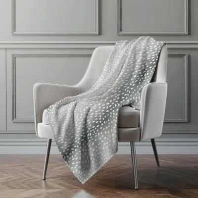 Addison Rugs Addison Machine Washable Sherpa Antelope Throw Blanket In Gray