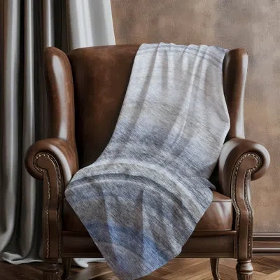 Addison Rugs Addison Machine Washable Sherpa Asb584 Waves Throw Blanket In Blue