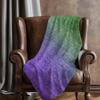 Addison Rugs Addison Machine Washable Sherpa Asb587 Ombre Throw Blanket In Multi