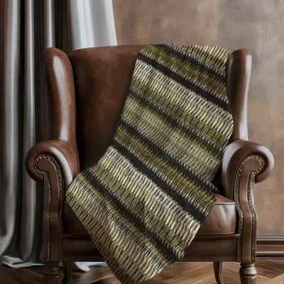 Addison Rugs Addison Machine Washable Sherpa Asb589 Stripes Throw Blanket In Brown