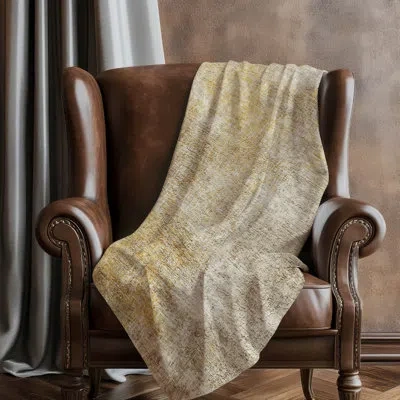 Addison Rugs Addison Machine Washable Sherpa Asb593 Modern Throw Blanket In Gold