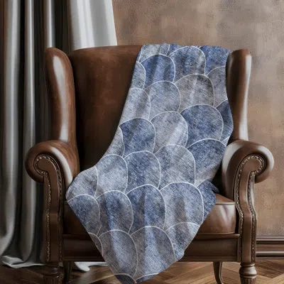 Addison Rugs Addison Machine Washable Sherpa Asb594 Modern Throw Blanket In Blue
