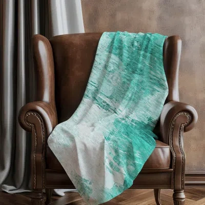 Addison Rugs Addison Machine Washable Sherpa Asb595 Modern Throw Blanket In Green