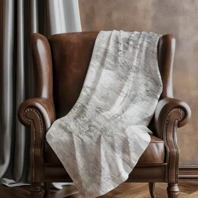 Addison Rugs Addison Machine Washable Sherpa Asb597 Abstract Throw Blanket In Gray