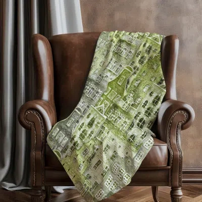Addison Rugs Addison Machine Washable Sherpa Asb600 Novelty Throw Blanket In Green