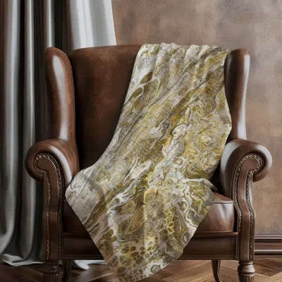 Addison Rugs Addison Machine Washable Sherpa Asb602 Abstract Throw Blanket In Brown