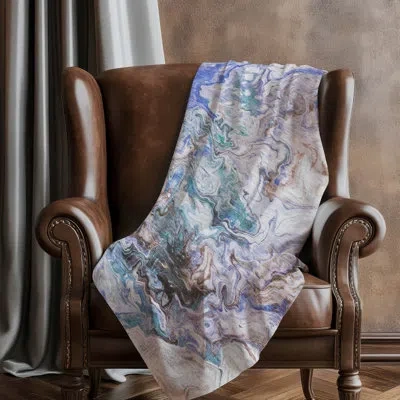 Addison Rugs Addison Machine Washable Sherpa Asb603 Abstract Throw Blanket In Multi