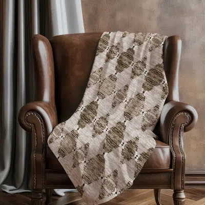 Addison Rugs Addison Machine Washable Sherpa Asb610 Moroccan Throw Blanket In Brown