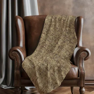 Addison Rugs Addison Machine Washable Sherpa Asb611 Panel Throw Blanket In Brown