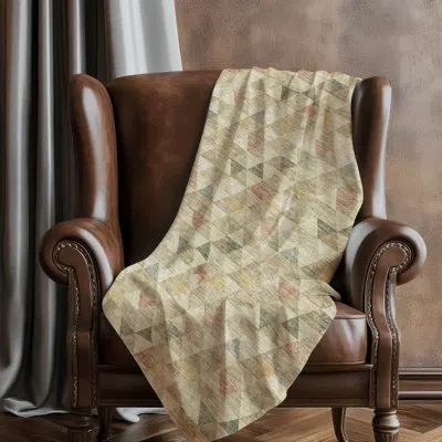 Addison Rugs Addison Machine Washable Sherpa Asb612 Geometric Throw Blanket In Neutral