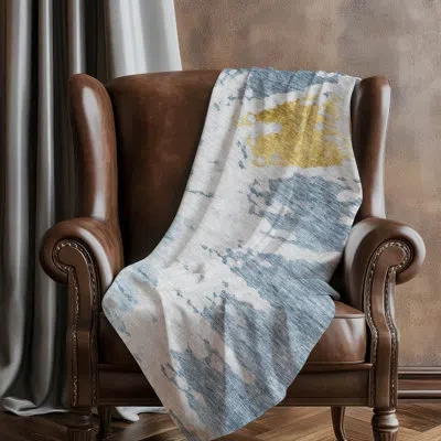 Addison Rugs Addison Machine Washable Sherpa Asb614 Spiral Throw Blanket In White