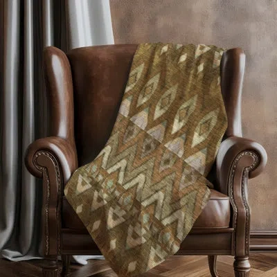 Addison Rugs Addison Machine Washable Sherpa Asb617 Southwest Throw Blanket In Brown