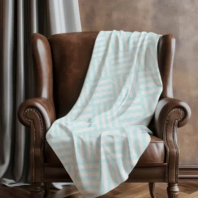 Addison Rugs Addison Machine Washable Sherpa Asb620 Squares Throw Blanket In Blue