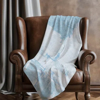Addison Rugs Addison Machine Washable Sherpa Asb624 Modern Throw Blanket In Blue