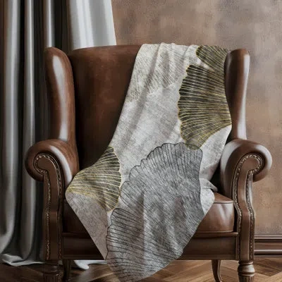 Addison Rugs Addison Machine Washable Sherpa Asb626 Floral Throw Blanket In Gray