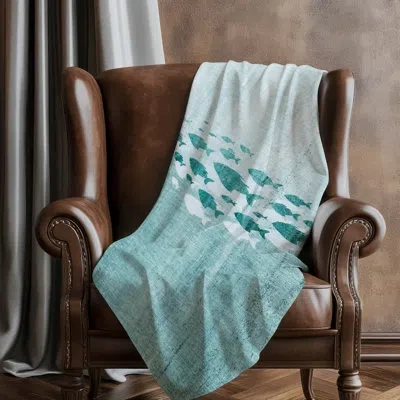 Addison Rugs Addison Machine Washable Sherpa Asb627 Nautical Throw Blanket In Blue