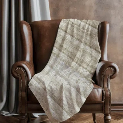 Addison Rugs Addison Machine Washable Sherpa Asb629 Stripes Throw Blanket In Neutral