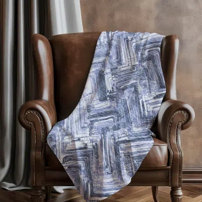 Addison Rugs Addison Machine Washable Sherpa Asb630 Modern Throw Blanket In Blue