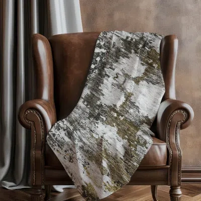 Addison Rugs Addison Machine Washable Sherpa Asb638 Modern Throw Blanket In Gray