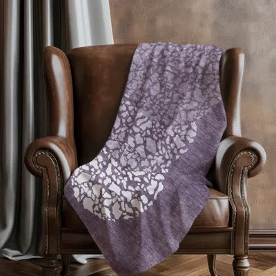 Addison Rugs Addison Machine Washable Sherpa Asb643 Circles Throw Blanket In Purple
