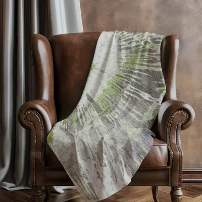 Addison Rugs Addison Machine Washable Sherpa Asb645 Modern Throw Blanket In Olive