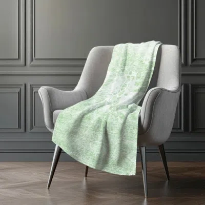 Addison Rugs Addison Machine Washable Sherpa Asb653 Modern Throw Blanket In Mint,asb653 Modern