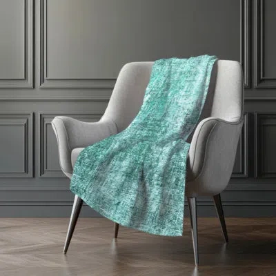 Addison Rugs Addison Machine Washable Sherpa Asb655 Abstract Throw Blanket In Blue