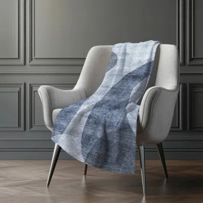 Addison Rugs Addison Machine Washable Sherpa Asb657 Art Deco Throw Blanket In Blue