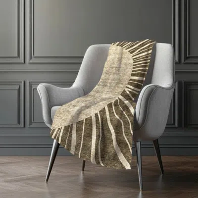 Addison Rugs Addison Machine Washable Sherpa Asb668 Abstract Throw Blanket In Brown