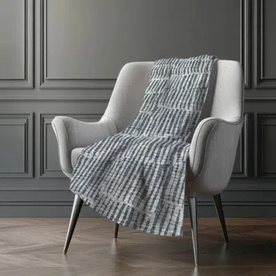 Addison Rugs Addison Machine Washable Sherpa Asb674 Striped Throw Blanket In Gray