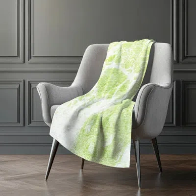 Addison Rugs Addison Machine Washable Sherpa Asb682 Modern Throw Blanket In Green