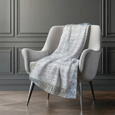Addison Rugs Addison Machine Washable Sherpa Asb695 Border Throw Blanket In White