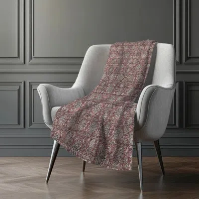 Addison Rugs Addison Machine Washable Sherpa Asb702 Floral Throw Blanket In Brown