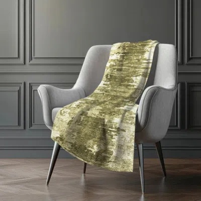 Addison Rugs Addison Machine Washable Sherpa Asb705 Modern Throw Blanket In Green