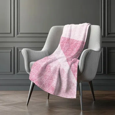 Addison Rugs Addison Machine Washable Sherpa Asb706 Modern Throw Blanket In Pink