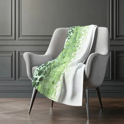 Addison Rugs Addison Machine Washable Sherpa Asb707 Abstract Throw Blanket In Green