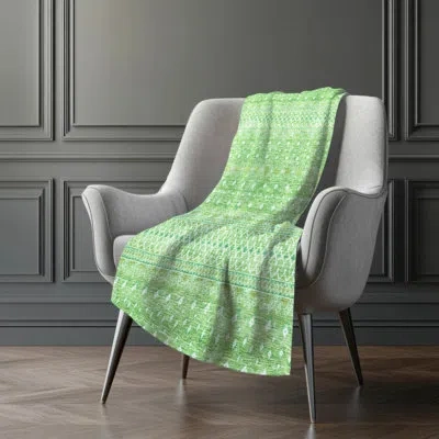 Addison Rugs Addison Machine Washable Sherpa Asb709 Boho Throw Blanket In Green