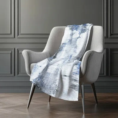 Addison Rugs Addison Machine Washable Sherpa Asb710 Modern Throw Blanket In Blue
