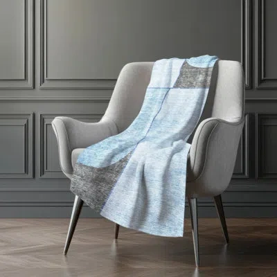 Addison Rugs Addison Machine Washable Sherpa Asb717 Art Deco Throw Blanket In Sky