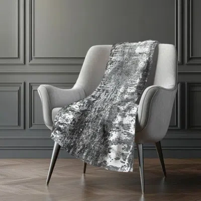 Addison Rugs Addison Machine Washable Sherpa Asb718 Modern Throw Blanket In Gray