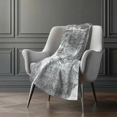 Addison Rugs Addison Machine Washable Sherpa Asb719 Abstract Throw Blanket In Gray