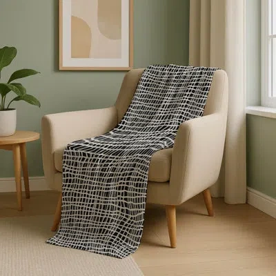 Addison Rugs Addison Machine Washable Sherpa Asb729 Stripes Throw Blanket In Black