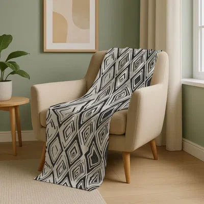 Addison Rugs Addison Machine Washable Sherpa Asb737 Diamond Throw Blanket In Ivory