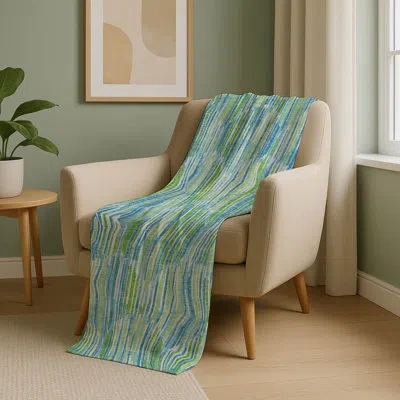 Addison Rugs Addison Machine Washable Sherpa Asb739 Lines Throw Blanket In Multi