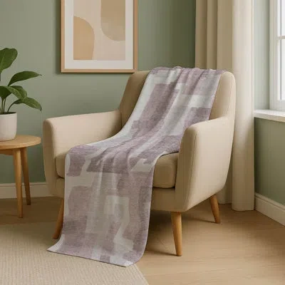 Addison Rugs Addison Machine Washable Sherpa Asb740 Modern Throw Blanket In Blush