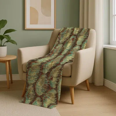 Addison Rugs Addison Machine Washable Sherpa Asb767 Diamond Throw Blanket In Brown