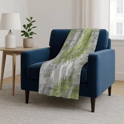 Addison Rugs Addison Machine Washable Sherpa Asb773 Abstract Throw Blanket In Green