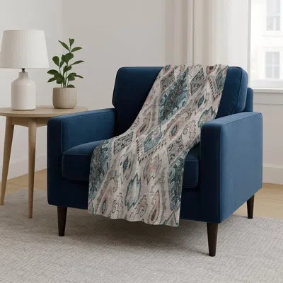 Addison Rugs Addison Machine Washable Sherpa Asb775 Moroccan Throw Blanket In Multi