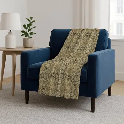 Addison Rugs Addison Machine Washable Sherpa Asb783 Medallions Throw Blanket In Brown